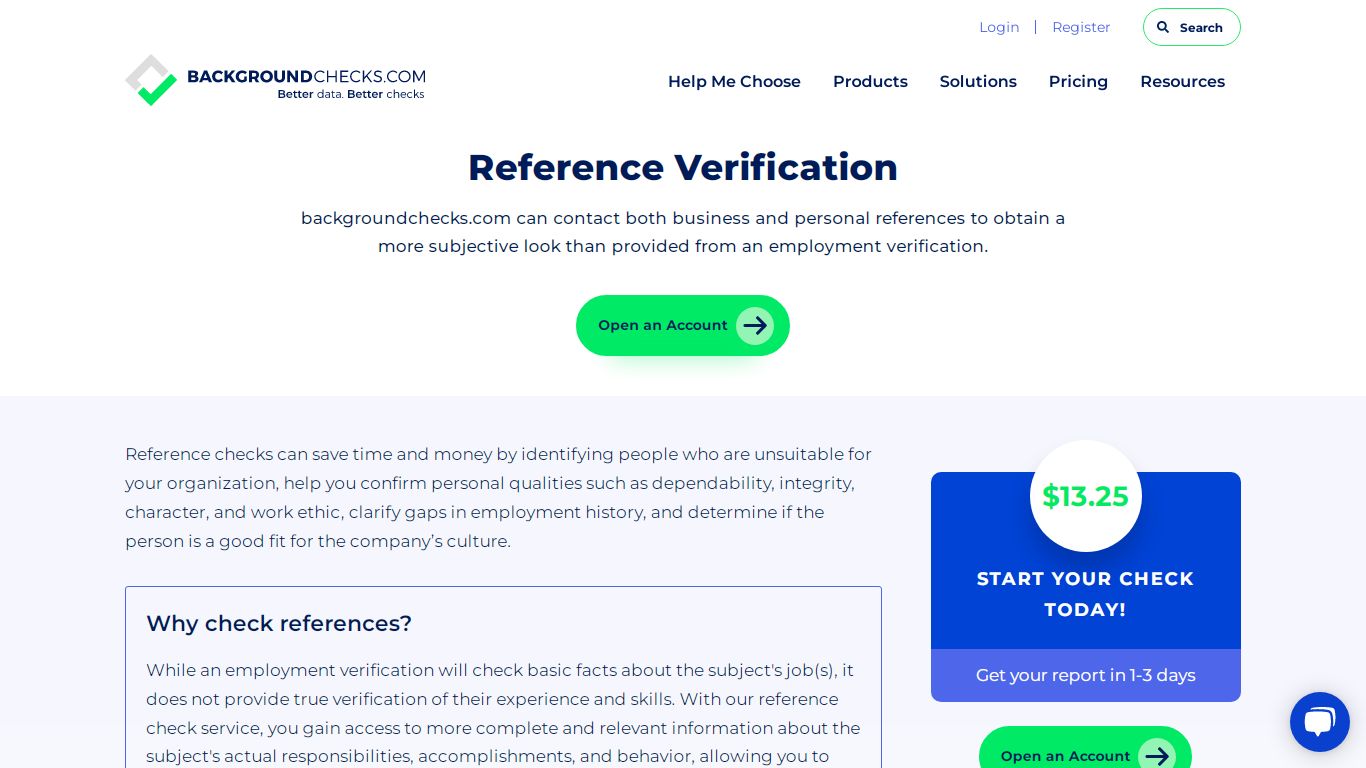 Reference Verification by contacting both business and personal ...